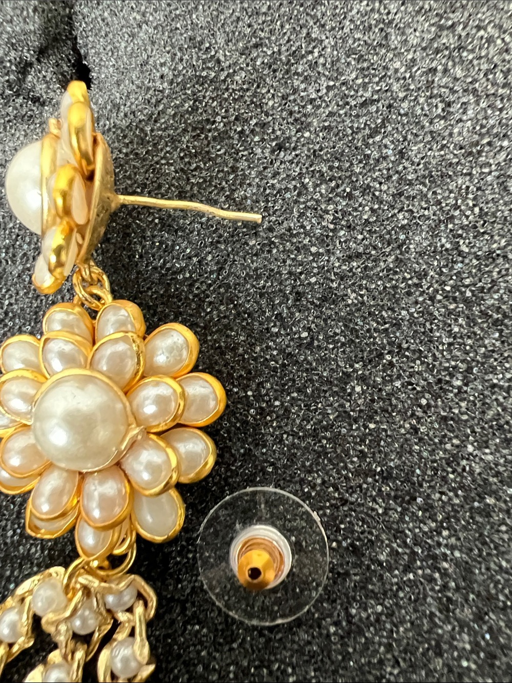 SHASHI Pearl Floral Tassel Drop Earrings - Picture 2 of 8